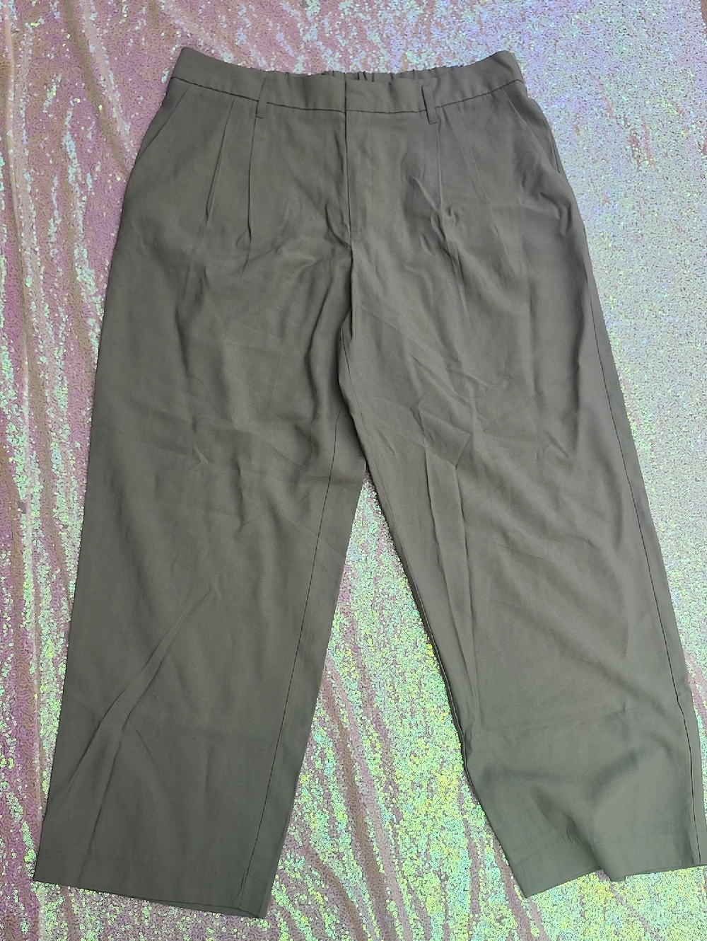 a new day Olive Green High-Rise Straight Leg Pants Women's Size 16 NWOT!!